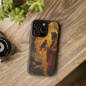 Saint Prophet Elijah iPhone Samsung Galaxy Case Byzantine Mosaic Art Inspired Icon Christian Orthodox
