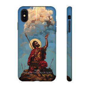 Heilige Longinus die Centurion byzantinische kybernetische christliche Ikone inspiriert iPhone Samsung Fall Christus 15 14 13 12 11 X Galaxy S23 S22 S21S20 Bild 7