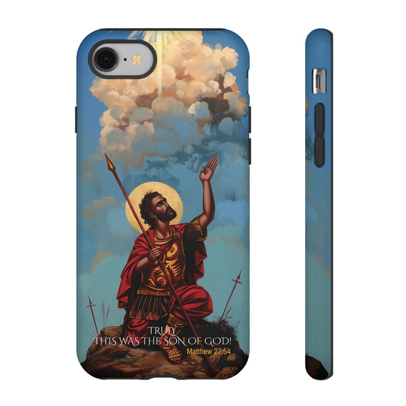 Heilige Longinus die Centurion byzantinische kybernetische christliche Ikone inspiriert iPhone Samsung Fall Christus 15 14 13 12 11 X Galaxy S23 S22 S21S20 Bild 2