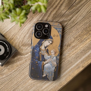 Gold Theotokos Panagia Jungfrau Maria iPhone Pixel Samsung Galaxy Case Mosaik Symbol christlich christlich