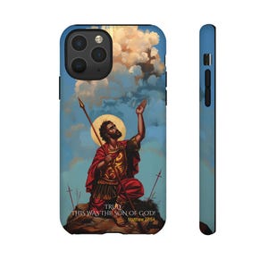 Heilige Longinus die Centurion byzantinische kybernetische christliche Ikone inspiriert iPhone Samsung Fall Christus 15 14 13 12 11 X Galaxy S23 S22 S21S20 Bild 9