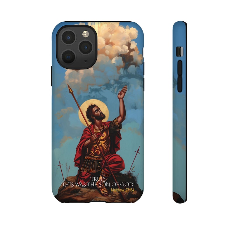 Heilige Longinus die Centurion byzantinische kybernetische christliche Ikone inspiriert iPhone Samsung Fall Christus 15 14 13 12 11 X Galaxy S23 S22 S21S20 Bild 9