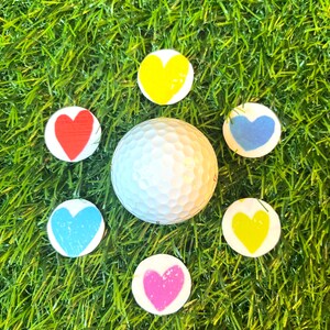 Valentines Day golf ball markers with magnetic hat clip. Love golf ball markers. Ladies golf gift. Heart Golf accessory. Preppy Golf Gear.