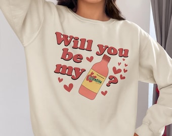 Will You Be My Valentina Sweatshirt Funny Mexican Hot Sauce Valentines Design Sweater
