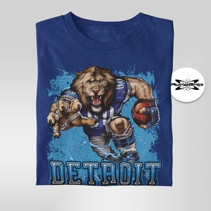 Detroit Football Shirt Bold and Stylish Mascot Sports Fan Graphic T Shirt Tee