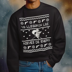 Chandail de Noël laid Nieves de Enero | Sweat-shirt drôle de Noël latino | Chalino | Nochebuena | Posada | proverbe espagnol | Couloirs