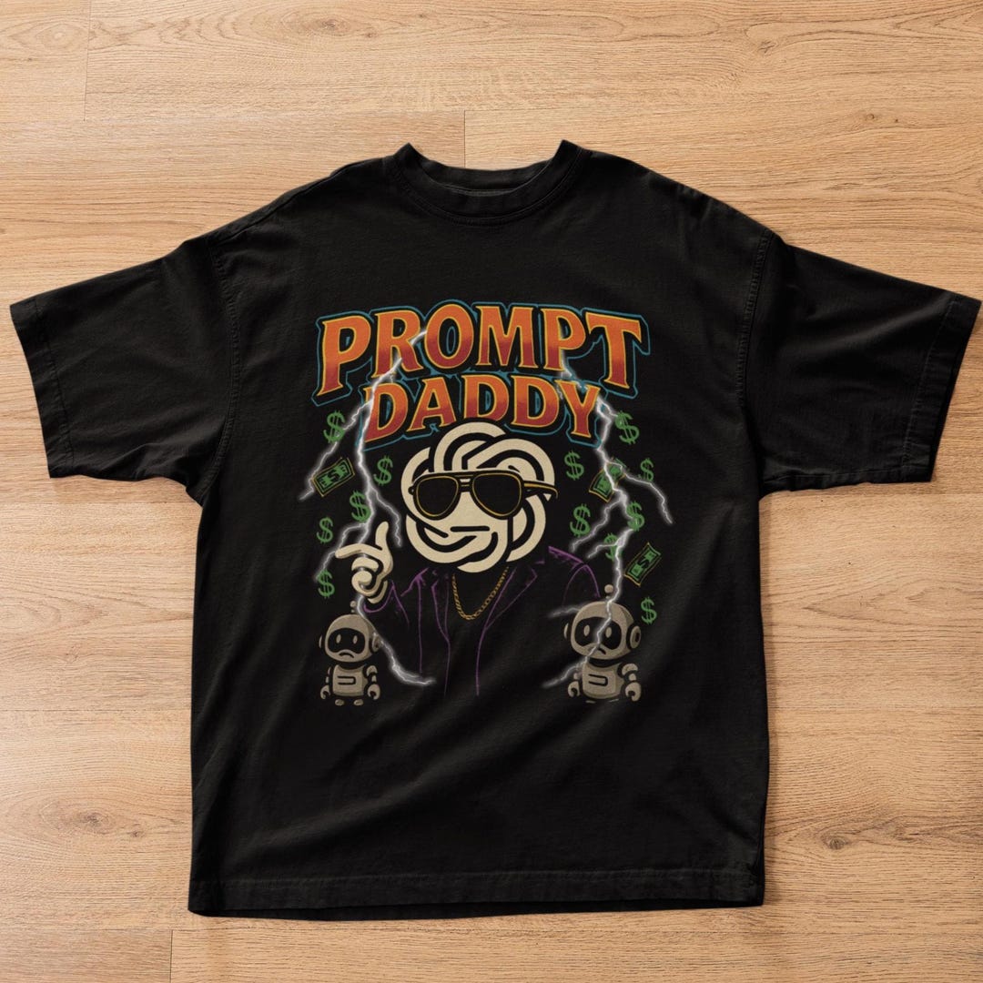 Prompt Daddy Shirt Chatgpt Parody Tee 90s Bootleg AI Meme Graphic T ...