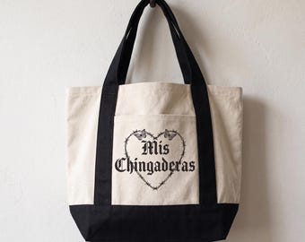 Mis Chingaderas Lustige spanische Tragetasche mexikanische Bolsa Chistosa sarkastische Mini Jumbo Jean Denim