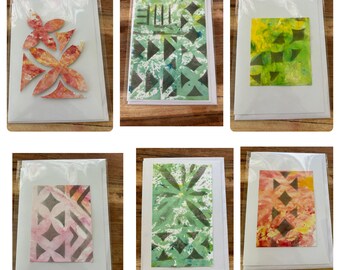 Original, plain hand painted greeting card