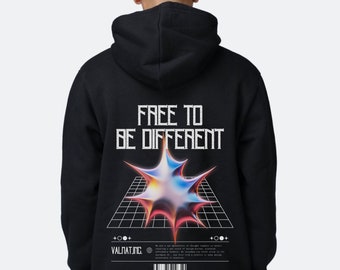 Free to be different streetwear unisex hoodie in different colors