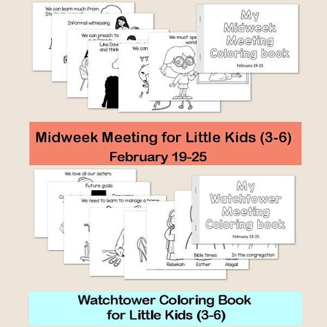 JW Midweek Meeting & Watchtower Study Coloring Books for Little Kids 3