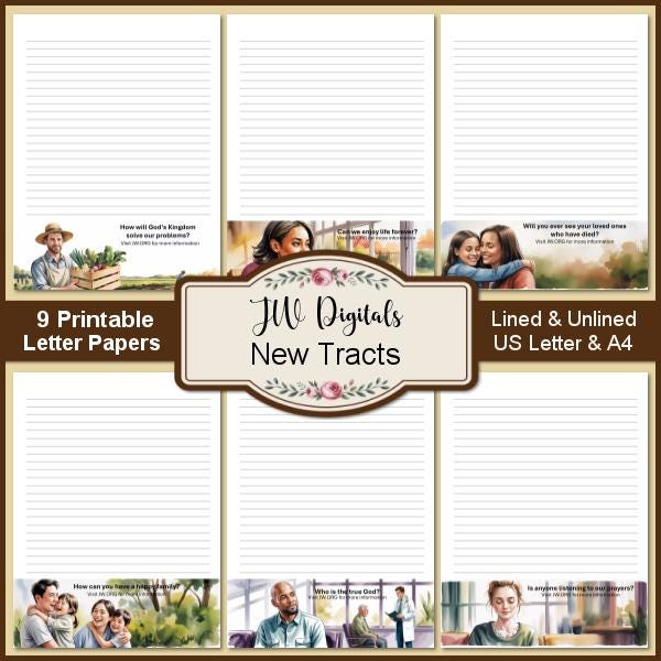 Papelería para escribir cartas de los Nuevos Tratados de JW