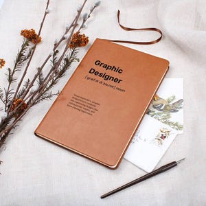 Graphic Designer Journal, A5 Vegan Leather Journal Notebook, Graduation Gift, Graphic Designer Gift image 2