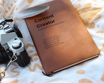 Content Creator Journal, A5 Vegan Leather Journal Notebook, Graduation Gift, Content Creator Gift