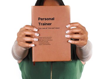 Personal Trainer Journal, A5 Vegan Leather Journal Notebook, Graduation Gift, Personal Trainer Gift