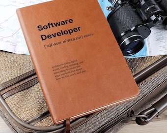 Software Developer Journal, A5 Vegan Leather Journal Notebook, Graduation Gift, Software Developer Gift