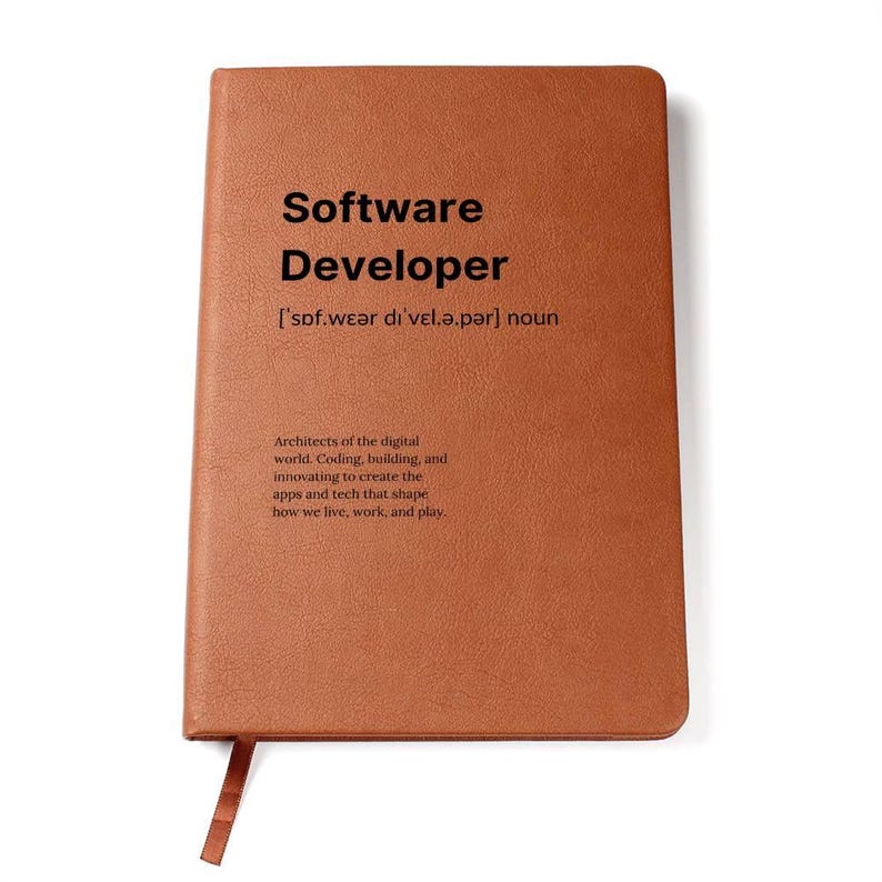 Software Developer Journal, A5 Vegan Leather Journal Notebook, Graduation Gift, Software Developer Gift image 5