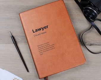 Lawyer Journal, A5 Vegan Leather Journal Notebook, Graduation Gift, Lawyer Gift