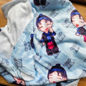 Soft Plush Blanket, Chibi Hmong Boy with Hmong Design Blanket, Perfect Gift for Any Occasion
