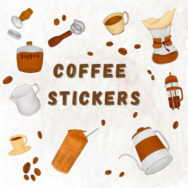 Coffee Lover Sticker Pack Barista Inspired Adhesive Decals for Notebook Laptop Perfect Gift for Coffee Enthusiasts