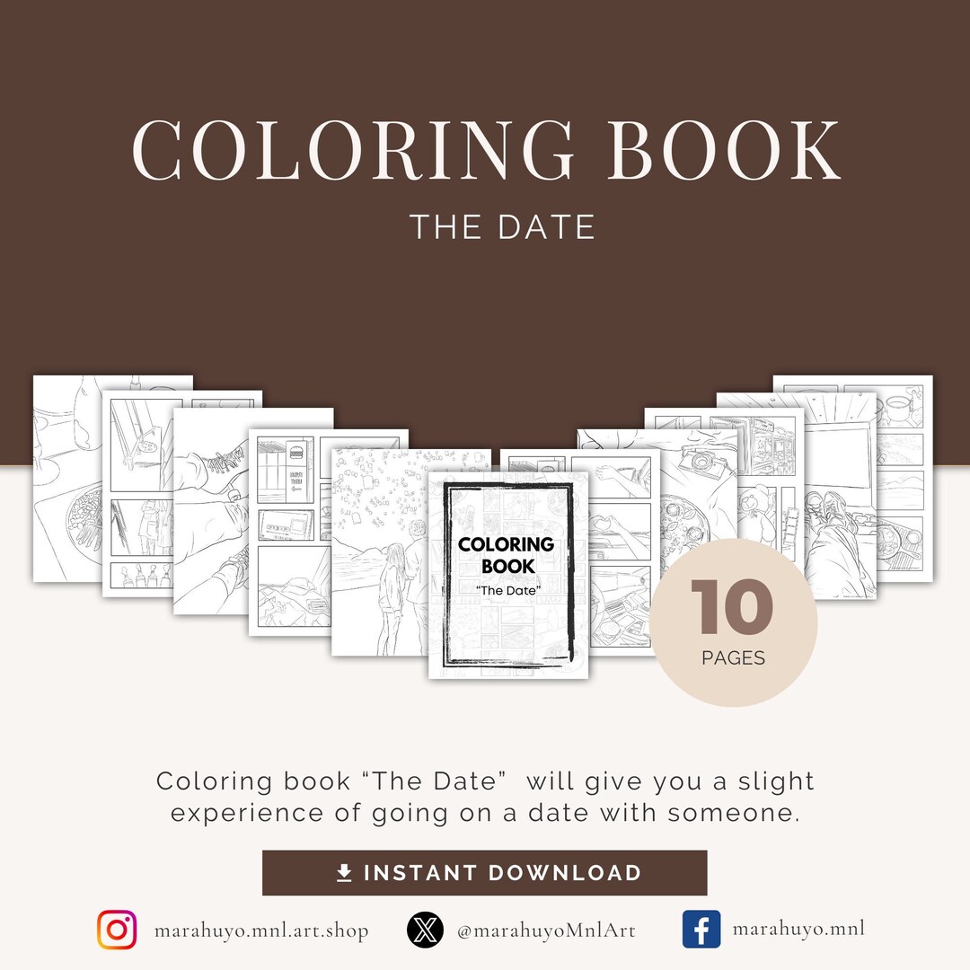 Printable Romantic Date Ideas Coloring Book for Couples With Arcade ...