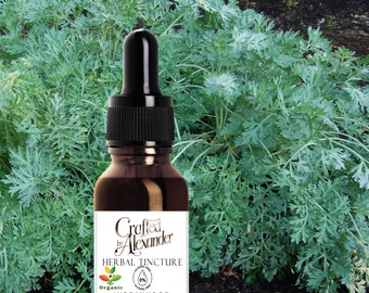 Organic Wormwood Tincture ALCOHOL FREE Pure Vegan Herbal Concentrate Extract Liquid Herb No FILLERS