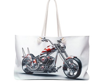 Japanische Flagge Muster Chopper Motorrad, Weekender Tasche