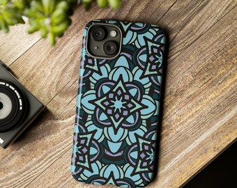 Mandala Design Tough Phone Case - Sich wiederholendes geometrisches Muster iPhone 14/14+/14 Pro/14 Pro Max/iPhone 15