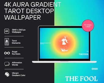 Aura Gradient Tarot Desktop Wallpaper: Angel Numbers, Affirmations (Digital Product)