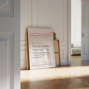 Een liefdesbrief aan Steenbok Zodiac Wall Art - afdrukbare poster - astrologiecadeau voor verjaardag, nieuwjaar, Valentijnsdag Decor