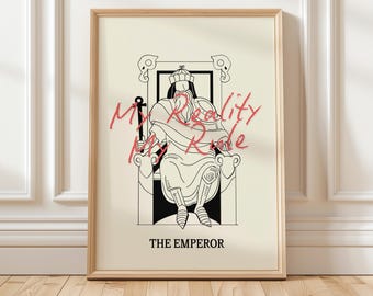 The Emperor Tarot Card Print: Boho Spiritual Wall Art (Digital Download)