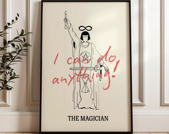 The Magician Tarot Digital Wall Art – Printable Tarot Poster – Boho Spiritual Decor – Manifestation Artwork