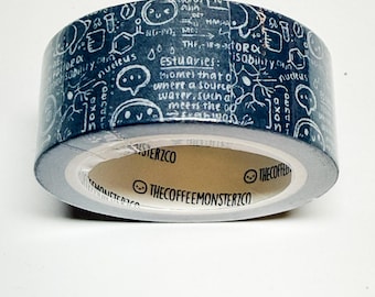 Rollo completo de cinta washi de Coffee Monsterz Co.: Edición limitada, suministros para manualidades y planificadores