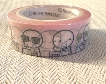 TCMC Full Roll Washi Tape – Coffee Monsterz Co Planner Crafting Supplies (Limited Edition)