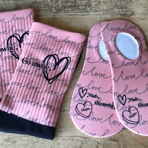 Anti-Valentine His & Hers Socks | Pink/Black | Gift Set | Socks | Valentine&#39;s Gift | Unisex | Funny Gift | Novelty Socks | Valentine&#39;s Day