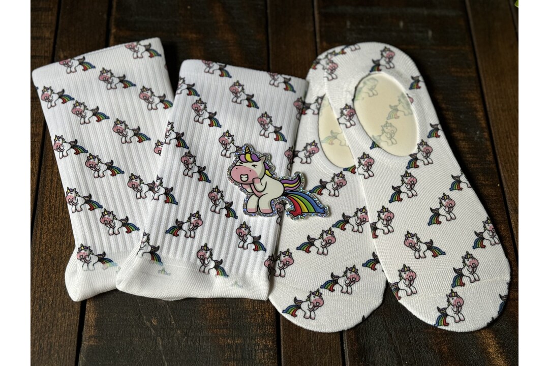 Sticker Wool Sock Included Unicorn Rainbow Socks & Sticker Gift Set - Etsy