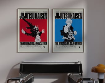 Jujutsu Kaisen Satoru Gojo Poster Set- Minimalist Anime Wall Print | Manga Art Decor | Trendy Wall Art | Printable Wall Art | Digital Prints