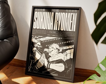 Jujutsu Kaisen Sukuna Ryomen V1 | 1 Piece Set Manga Art Print | Anime Wall Print Minimalist