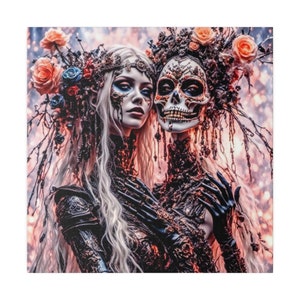 Skeleton woman Matte Canvas, Stretched, 0.75&quot;
