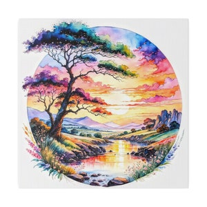 Tropical sun set Matte Canvas, Stretched, 0.75&quot;