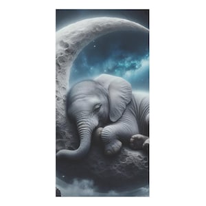 Towel, Baby Elephant Design - Unique Bathroom Decor, Animal Lover Gift, Cute Kids Towel, Nursery Essential, Soft Mink-Cotton Towel