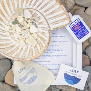 Sea Glass D.I.Y Craft Picture Kit with Sea  Pottery and Driftwood | Craft kit for adults | craft kits for Kids, Small, Medium or Large Size