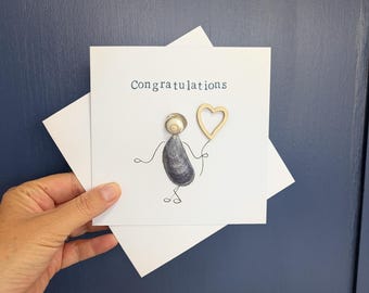 Handmade Seashell Congratulations Card: Exam Congratulations, Passing Driving Test Congratulations, New Job Card