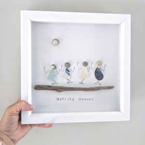 Sea Glass Friends Picture, Dancing Shell Ladies, Personalized Family Gift