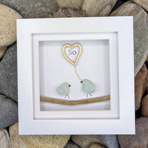 Sea Glass Bird Milestone Picture: Handmade Birthday Gift