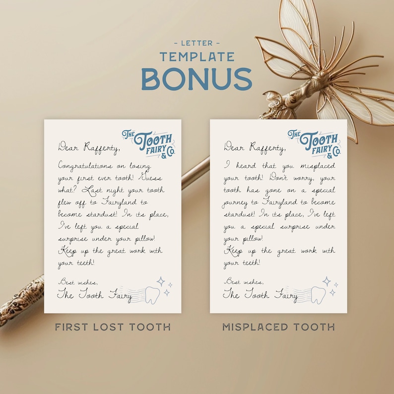 Mini Tooth Fairy Letter Boy Editable Tooth Fairy Letter Printable Lost Tooth Customizable Mini Letter from Tooth Fairy Receipt Editable Boy