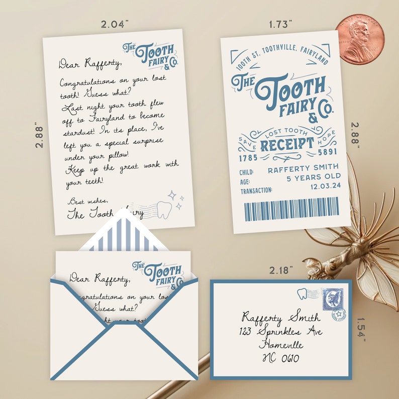 Mini Tooth Fairy Letter Boy Editable Tooth Fairy Letter Printable Lost Tooth Customizable Mini Letter from Tooth Fairy Receipt Editable Boy