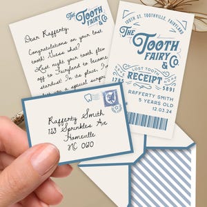 Mini Tooth Fairy Letter Boy Editable Tooth Fairy Letter Printable Lost Tooth Customizable Mini Letter from Tooth Fairy Receipt Editable Boy