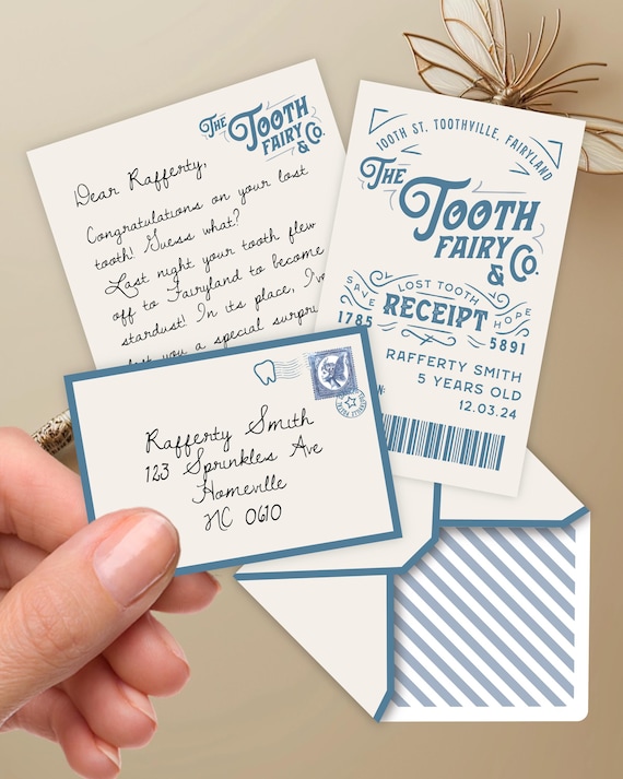 Mini Tooth Fairy Letter Boy Editable Tooth Fairy Letter Printable Lost Tooth Customizable Mini Letter from Tooth Fairy Receipt Editable Boy