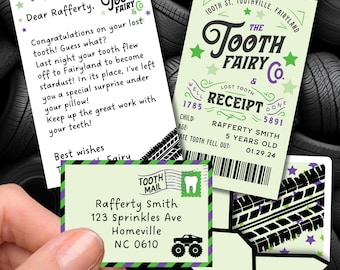 Mini Tooth Fairy Letter Boy Editable Tooth Fairy Letter Printable Lost Tooth Customizable Mini Letter from Tooth Fairy Receipt Editable Boy